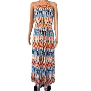 Athleta Sunset Sleeveless Ikat Maxi Dress Sz S
